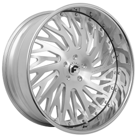 22x9/10.5" Forgiato Biaforca Brushed Face with Chrome Lip 3-Piece Forged Wheels (5x120/114/120, +28/38mm) 