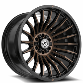 22" XF Off-Road Wheels XF-231 Satin Black with Bronze Machined Double Dark Tint Rims 