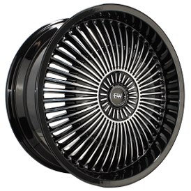 20" Elegance Wheels Universe Machined Face with Black Lip Rims