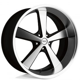 22" Staggered American Racing Wheels Vintage VN701 Nova Gloss Black Machined Rims