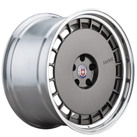 19" Staggered HRE Wheels 935 Gloss Charcoal Center with Polished Clear Barrel Forged Rims