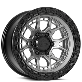 20" Lock Off-Road Wheels Commando Matte Grey with Matte Black Ring Rims
