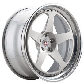19" HRE Wheels 305 Gloss Silver Center with Polished Clear Outer and Gloss Silver Inner Forged Rims