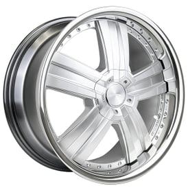 19x8.5" Ace Alloy C899 Deluxe Hyper Silver Machined with SS Lip Wheels (5x120/112/114, +27mm | USED 2-DAY) 