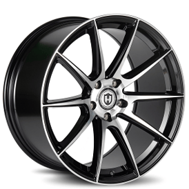 19" Curva Wheels CFF72 Gloss Black with Machined Face Flow Forged Rims