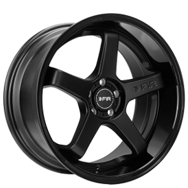 18" Staggered F1R Wheels FC5 Matte Black with Gloss Black Lip Rims
