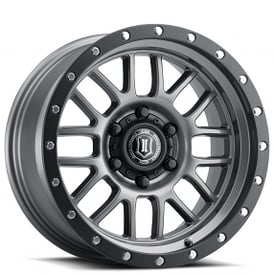 20" ICON Alloys Wheels Alpha Gunmetal with Black Ring Off-Road Rims