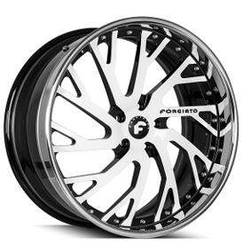 21" Forgiato Wheels Sincro 2-Tone Chrome and Black Face with Chrome Lip and Black Inner Forged Rims 