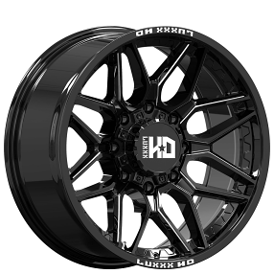 20" Luxxx HD Wheels LHD36 Gloss Black Milled Off-Road Rims