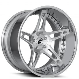 20" Forgiato Wheels Affilato-ECL Brushed Silver with Chrome Lip Forged Rims