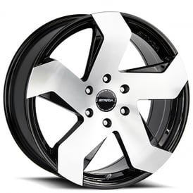 22" Strada Wheels Coltello Gloss Black Machined Rims 