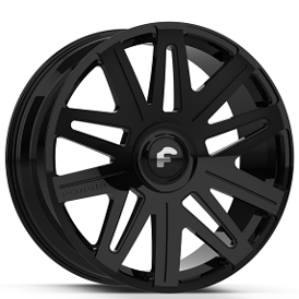 24" Forgiato Wheels 713-1-M Black XL Floating Caps Forged Rims 