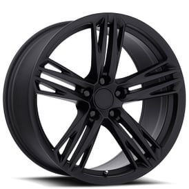 20" Staggered Chevy Camaro 1LE Wheels FR 35F Satin Black OEM Replica Flow Formed Rims