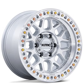 20" KMC Wheels KM549 GRS Gloss Silver with Machined Face Off-Road Rims