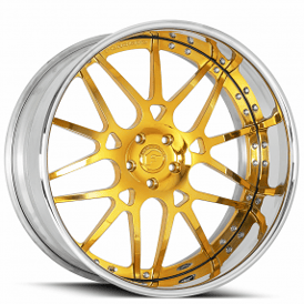 24" Forgiato Wheels Maglia Gold over Chrome with Chrome Lip Forged Rims 