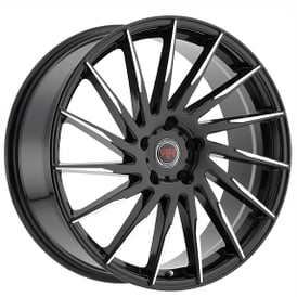 17" Revolution Racing Wheels RR15 Black with Machined Tips Rims