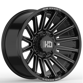 20" Luxxx HD Wheels LHD47 Gloss Black Milled Off-Road Rims