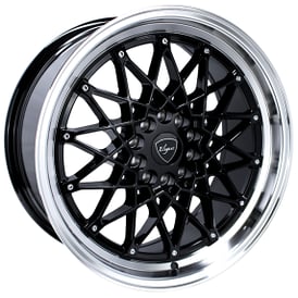 17" Elegant Wheels E24 Gloss Black with Machined Lip Rims