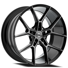 20" Select Precision Alloys Wheels S102 Alpine Gloss Black Brushed DDT with Face Clear Rims 