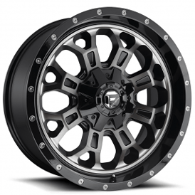 17" Fuel Wheels D561 Crush Gloss Black Double Dark Tint Crossover Rims