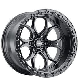 18" Weld Off-Road Wheels Ledge 6 W108 Satin Black with Satin Black Ring Rotary Forged Rims