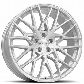 20" Staggered Luxxx Alloys Wheels Lux LFF01 Pista Silver Brushed Flow Formed Rims