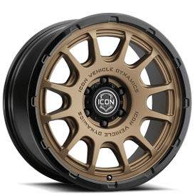 20" ICON Alloys Wheels Rancho Satin Bronze with Gloss Black Lip Off-Road Rims