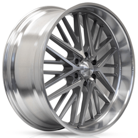 24" Corsart Wheels R507 Kingpin 6 Gloss Brushed Milled with Diamond Cut Lip Rims 