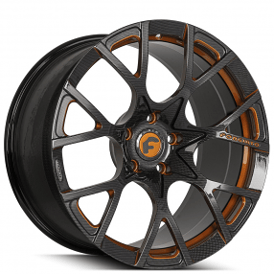 22" Forgiato Wheels Insetto-M Carbon Fiber Look Dip with Copper Accents Forged Rims 