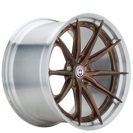 20" HRE Wheels S104SC Frozen Polished Bronze Center with Brushed Clear Barrel Forged Rims