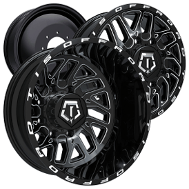 20" TIS Wheels 544BM Dually Gloss Black with Milled Accents Off-Road Rims 