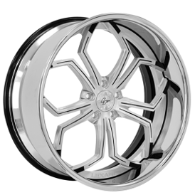 19" Lexani Forged Wheels LF-780 Throne Brushed Silver with Black Accents Face and Chrome Lip Rims