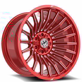 22" XF Off-Road Wheels XF-231 Anodized Red with Milled Rims 