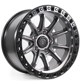 20" Arena Wheel Co A103 Mission Gunmetal Center with Satin Black Lip 5-Lug Off-Road Rims 