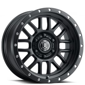 17" ICON Alloys Wheels Alpha Satin Black with Black Ring Off-Road Rims