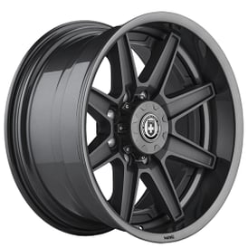 20" HRE Wheels HD188H Satin Charcoal Center with Gloss Charcoal Barrel in Angled Lip Forged Rims