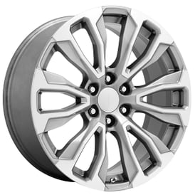 22" Performance Replicas Wheels PR211 Silver with Machined Face Rims
