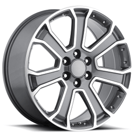22" GMC Yukon Denali Wheels FR 49 Grey Machined OEM Replica Rims