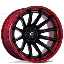 20" Fuel Wheels FC403 Burn Matte Black with Candy Red Lip Off-Road Fusion Forged Rims