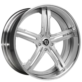 20" Staggered Lexani Forged Wheels LF-716 Brushed Silver Face with Chrome Lip Rims
