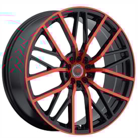 20" Revolution Racing Wheels RR07 Black with Red Face Rims