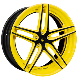 21" Lexani Forged Wheels LZ-105 Phoenix Yellow with Black Accents Rims