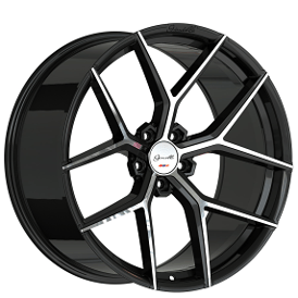 22" Gianelle Wheels Astra 5 Gloss Black Machined Flow Formed Rims