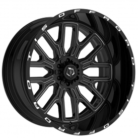 26" TIS Wheels 560BM Gloss Black Milled Off-Road Rims