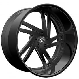 22" Staggered Snyper Forged Wheels Torino Full Black Monoblock Forged Rims 