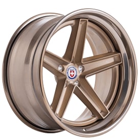 22" Staggered HRE Wheels Tusk Frozen Champagne with Polished Champagne Barrel Forged Rims
