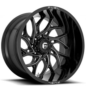 20" Fuel Wheels D741 Runner Gloss Black Milled Off-Road Rims 