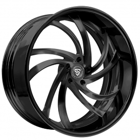 24" Snyper Forged Wheels Twister Full Black Monoblock Forged Rims