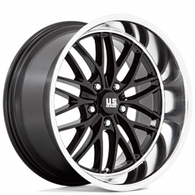 22" Staggered U.S. Mags Wheels Santa Cruz U138 Gloss Black with Diamond Cut Lip Rims