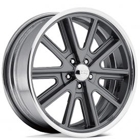 18" Staggered American Racing Wheels Vintage VN407 Two-Piece Mag Gray Center with Polished Barrel Rims